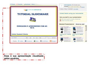 Essa é sua apresentação visualizada pelos usuários. 