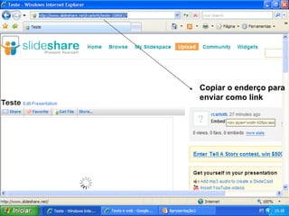 Copiar o enderço para enviar como link 