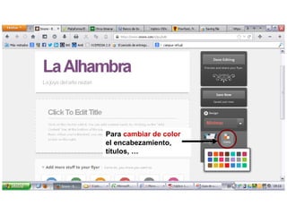 Para cambiar de color
el encabezamiento,
títulos, …

 
