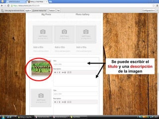 Se puede escribir el
título y una descripción
de la imagen

 