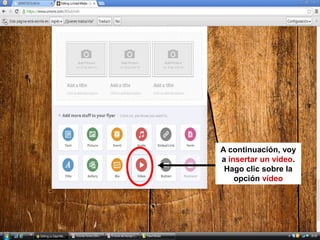 A continuación, voy
a insertar un vídeo.
Hago clic sobre la
opción vídeo

 