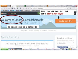 Para crear el folleto, haz click
sobre Start a new flayer

Ya estás dentro de la aplicación

 