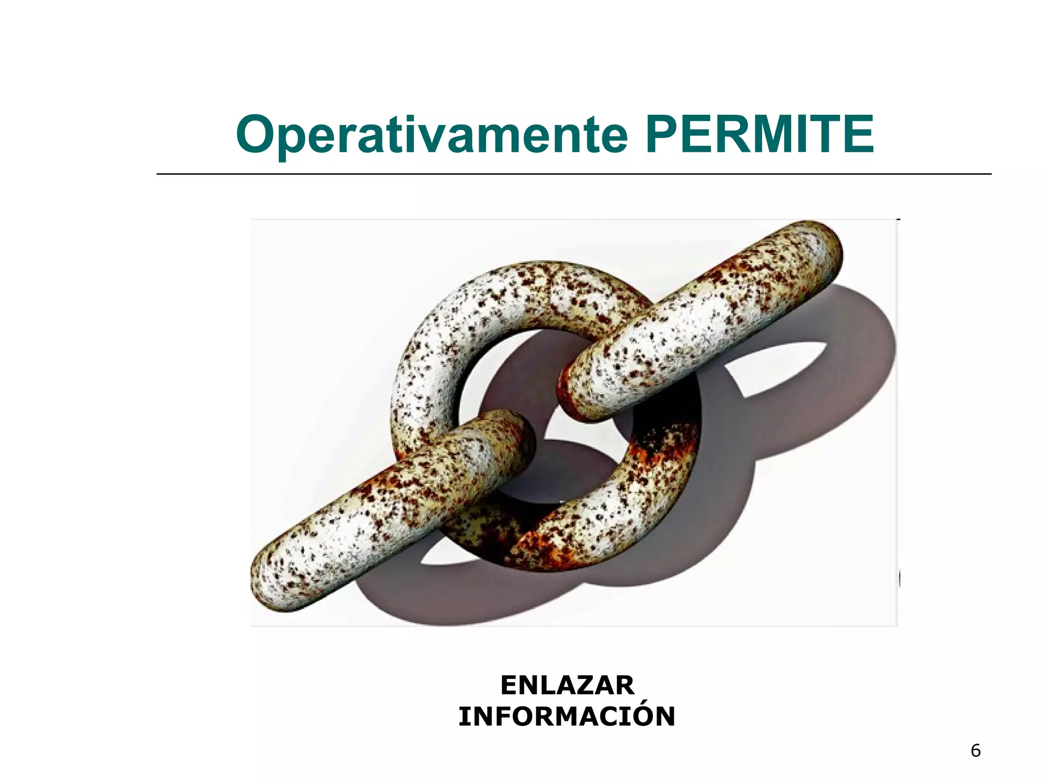 Operativamente PERMITE ENLAZAR INFORMACIÓN 