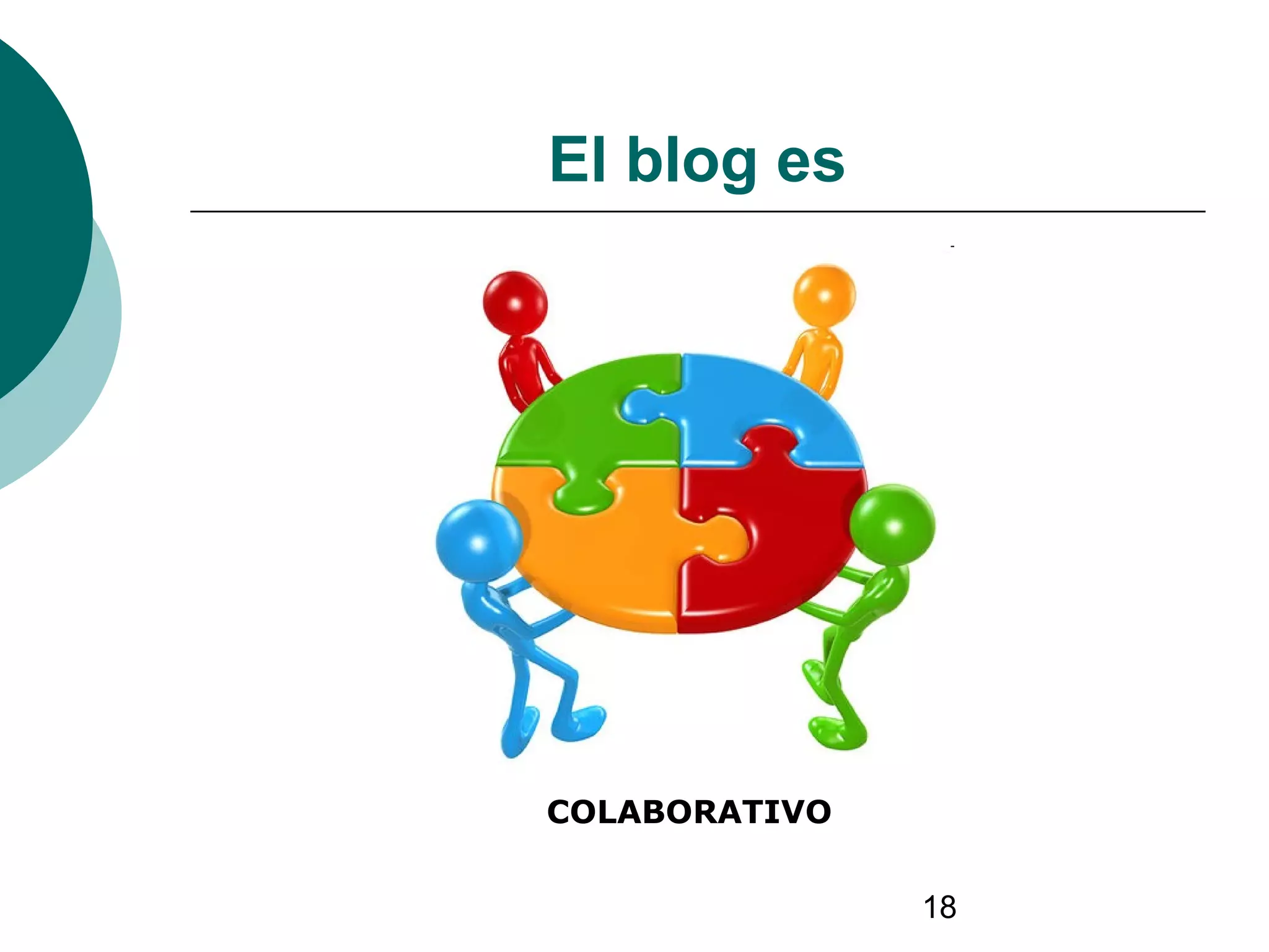 18
El blog es
COLABORATIVO
 