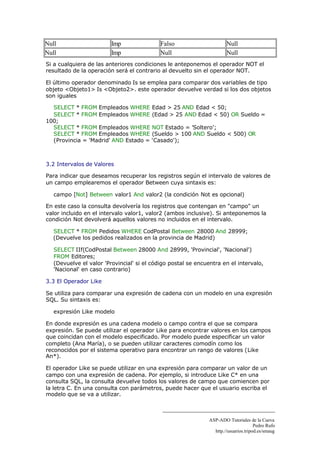 Tutorial sql | PDF