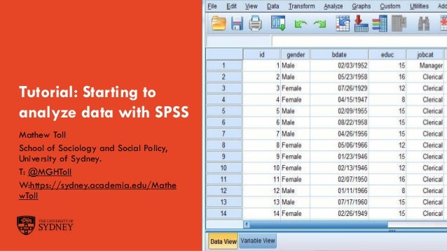Tutorial For Starting To Analyse Data With Spss