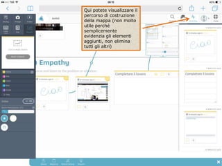 Qui potete visualizzare il
percorso di costruzione
della mappa (non molto
utile perché
semplicemente
evidenzia gli elementi
aggiunti, non elimina
tutti gli altri)
 
