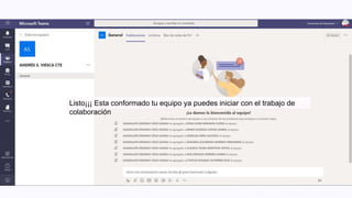 Listo¡¡¡ Esta conformado tu equipo ya puedes iniciar con el trabajo de
colaboración
 
