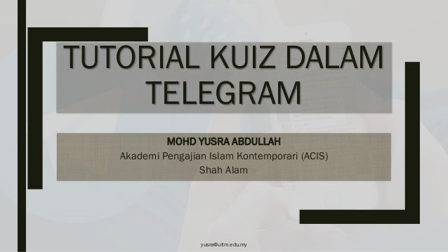 Tutorial Telegram Quiz