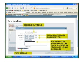 ESCRIBO EL TÍTULO SEÑALO LA FECHA DE COMIENZO Y FIN ESCRIBO LO QUE QUIERO RESALTAR. VOY A INSERTAR UN VÍNCULO EN LO QUE HE ESCRITO PARA BORRAR 