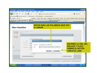 ESTAS SON LAS PALABRAS QUE VOY A LINKAR ESCRIBO LA URL DEL ENLACE Y CLICO SOBRE EL BOTÓN  CREATE LINK 