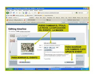 PUEDO CAMBIAR EL TÍTULO, LA FECHA, LA EXPLICACIÓN DEL EVENTO,  LA IMAGEN PARA GUARDAR LOS CAMBIOS CLICO  UPDATE EVENT PARA BORRAR EL EVENTO 