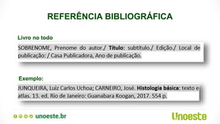 REFERÊNCIA BIBLIOGRÁFICA
Livro no todo
Exemplo:
 