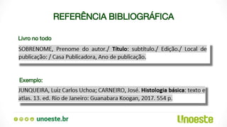 REFERÊNCIA BIBLIOGRÁFICA
Livro no todo
Exemplo:
 