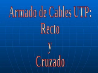 Armado de Cables UTP:  Recto  y  Cruzado 
