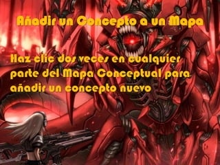 Añadir un Concepto a un Mapa
Haz clic dos veces en cualquier
parte del Mapa Conceptual para
añadir un concepto nuevo
 