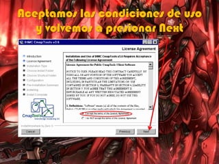Aceptamos las condiciones de uso
y volvemos a presionar Next
 