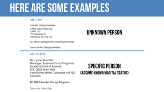 Here are some examples
specific person
(assume known marital status)
unknown person
 