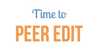 Time to
Peer edit
 