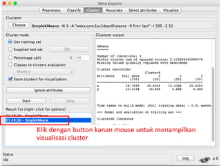 51
Klik dengan button kanan mouse untuk menampilkan
visualisasi cluster
 