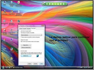 Le damos aplicar para continuar con el proceso
