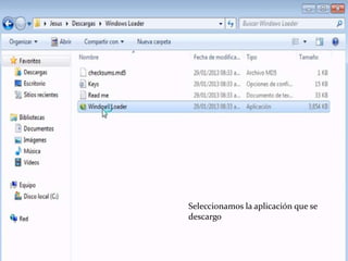 Seleccionamos la aplicación que se
descargo
 