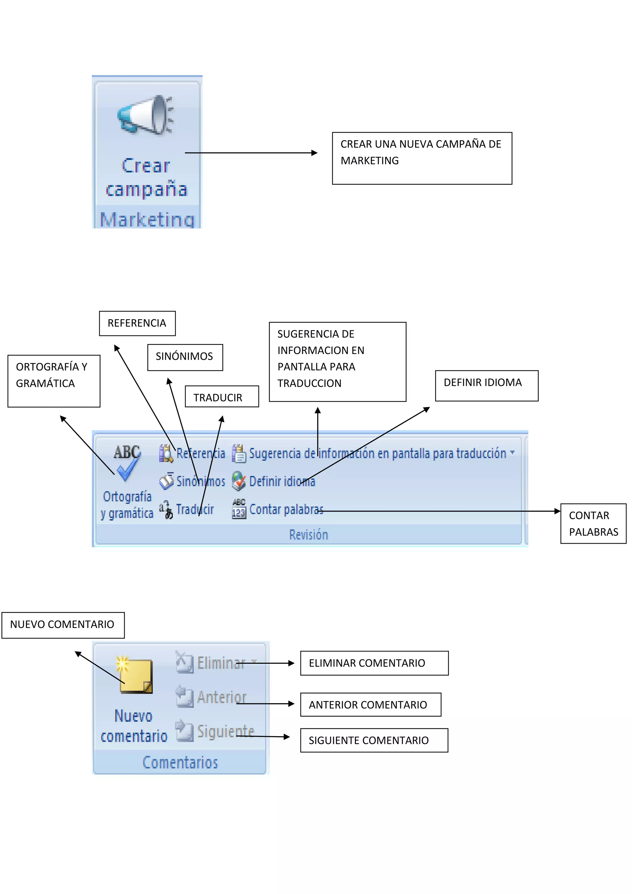 CREAR UNA NUEVA CAMPAÑA DE
MARKETING
ORTOGRAFÍA Y
GRAMÁTICA
REFERENCIA
SINÓNIMOS
TRADUCIR
SUGERENCIA DE
INFORMACION EN
PANTALLA PARA
TRADUCCION DEFINIR IDIOMA
CONTAR
PALABRAS
NUEVO COMENTARIO
ELIMINAR COMENTARIO
ANTERIOR COMENTARIO
SIGUIENTE COMENTARIO
 
