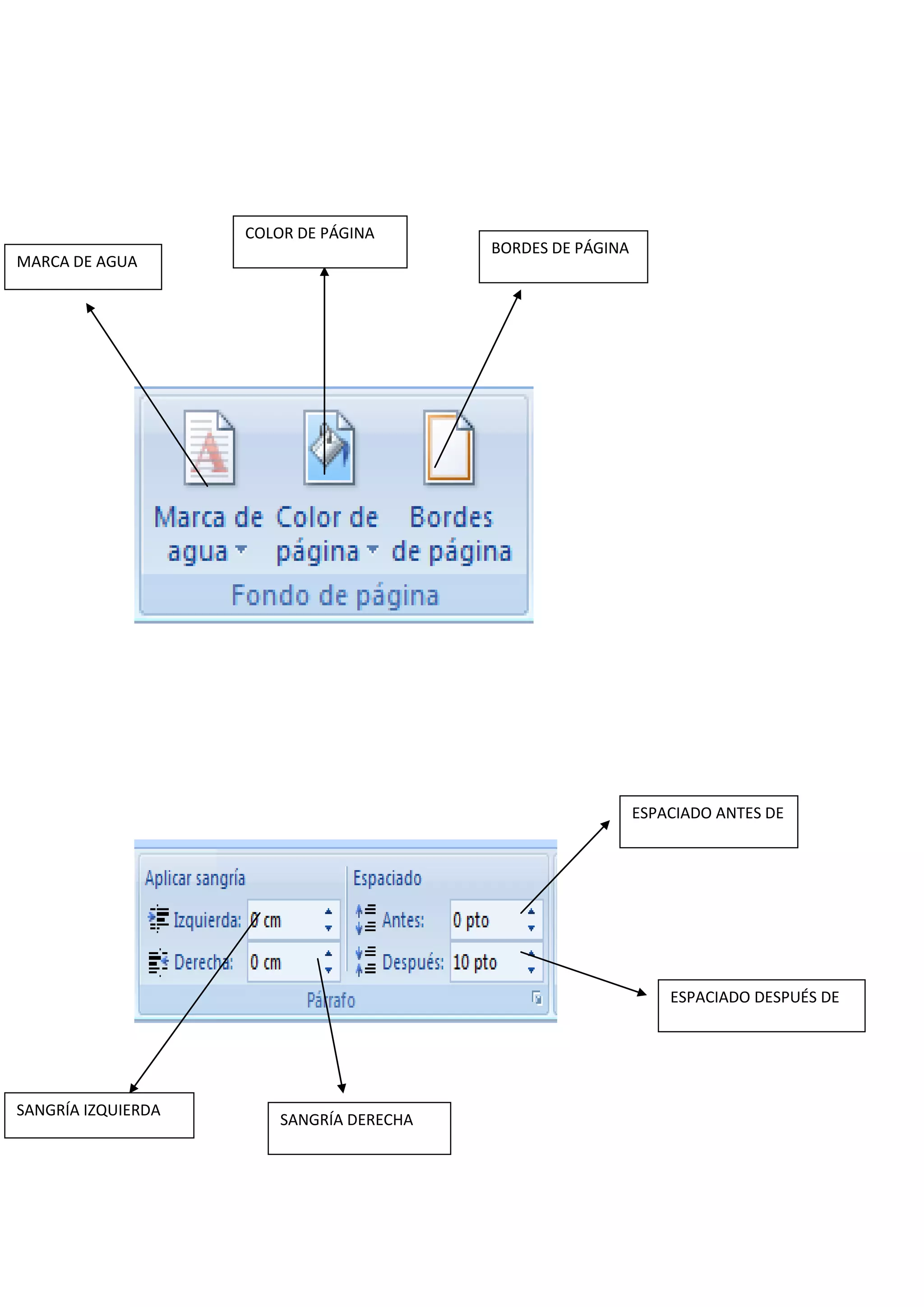 MARCA DE AGUA
COLOR DE PÁGINA
BORDES DE PÁGINA
SANGRÍA IZQUIERDA
SANGRÍA DERECHA
ESPACIADO ANTES DE
ESPACIADO DESPUÉS DE
 