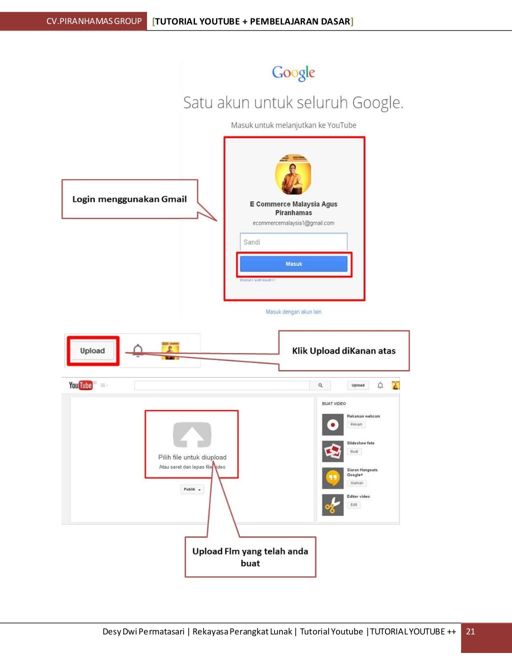 TUTORIAL YOUTUBE, BISNIS ONLINE, INTERNET MARKETING