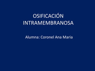 OSIFICACIÓN
INTRAMEMBRANOSA

Alumna: Coronel Ana Maria
 