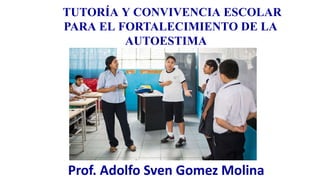 TUTORÍA Y CONVIVENCIA ESCOLAR
PARA EL FORTALECIMIENTO DE LA
AUTOESTIMA
Prof. Adolfo Sven Gomez Molina
 