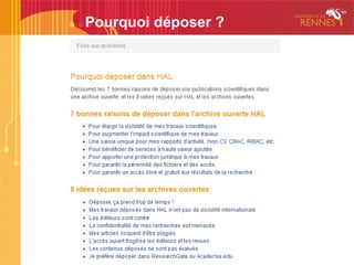 Pourquoi déposer ?
 