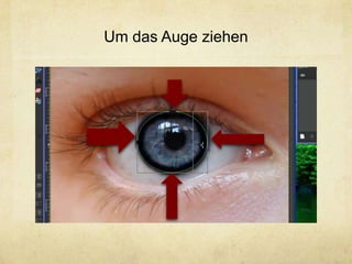 Um das Auge ziehen
 