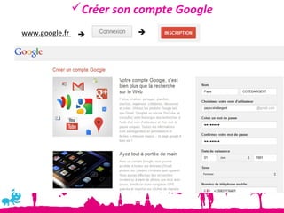 Créer son compte Google
www.google.fr             
 