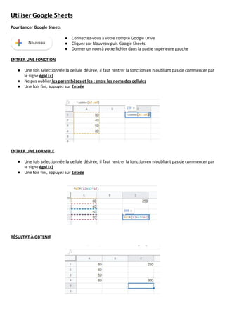 Tutoriel Google Sheets | PDF