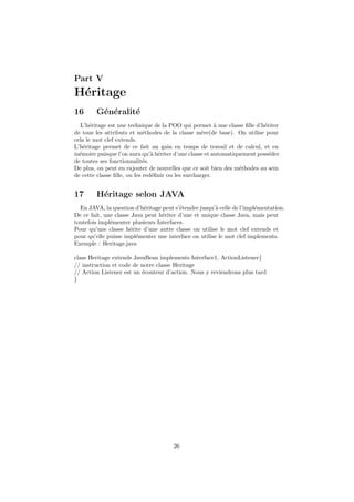 Outils de la POO en JAVA
1
2 Les types Objets
Lorsque l’on parle de type Objet, en fait l’on fait r´ef´erence a un
mod`ele qui nous est propre; c’est `a dire que ce type a ´et´e cr´eer par
nous mˆeme.
Ce type poss`ede des comportements qui ont ´et´e d´eﬁnies par le
programmeur lui mˆeme. Pour ce qui est de l’exemple voir la partie
sur les classes.
Exemple : Personne dika = new Personne();
DIABY Kalilou Cours Tutoriel JAVA
 