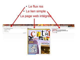 Dans les widgets « actualités » j'ajoute les modules que je souhaite suivre 