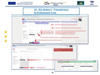 VI. En Direct Twinspace
b) Evénement Live
Tunisia
14
 