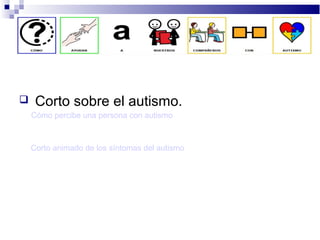  Corto sobre el autismo.
Cómo percibe una persona con autismo
Corto animado de los síntomas del autismo
 