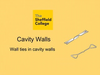 Cavity Walls
Wall ties in cavity walls
 