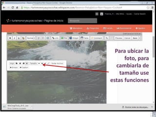 Para ubicar la
foto, para
cambiarla de
tamaño use
estas funciones
