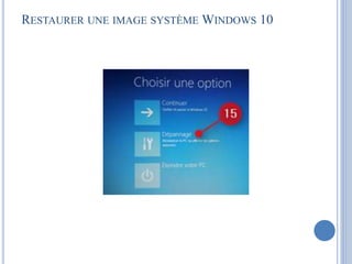 RESTAURER UNE IMAGE SYSTÈME WINDOWS 10
 