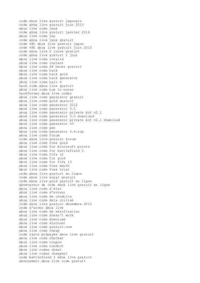 Tuto Xbox Live Code Gratuit