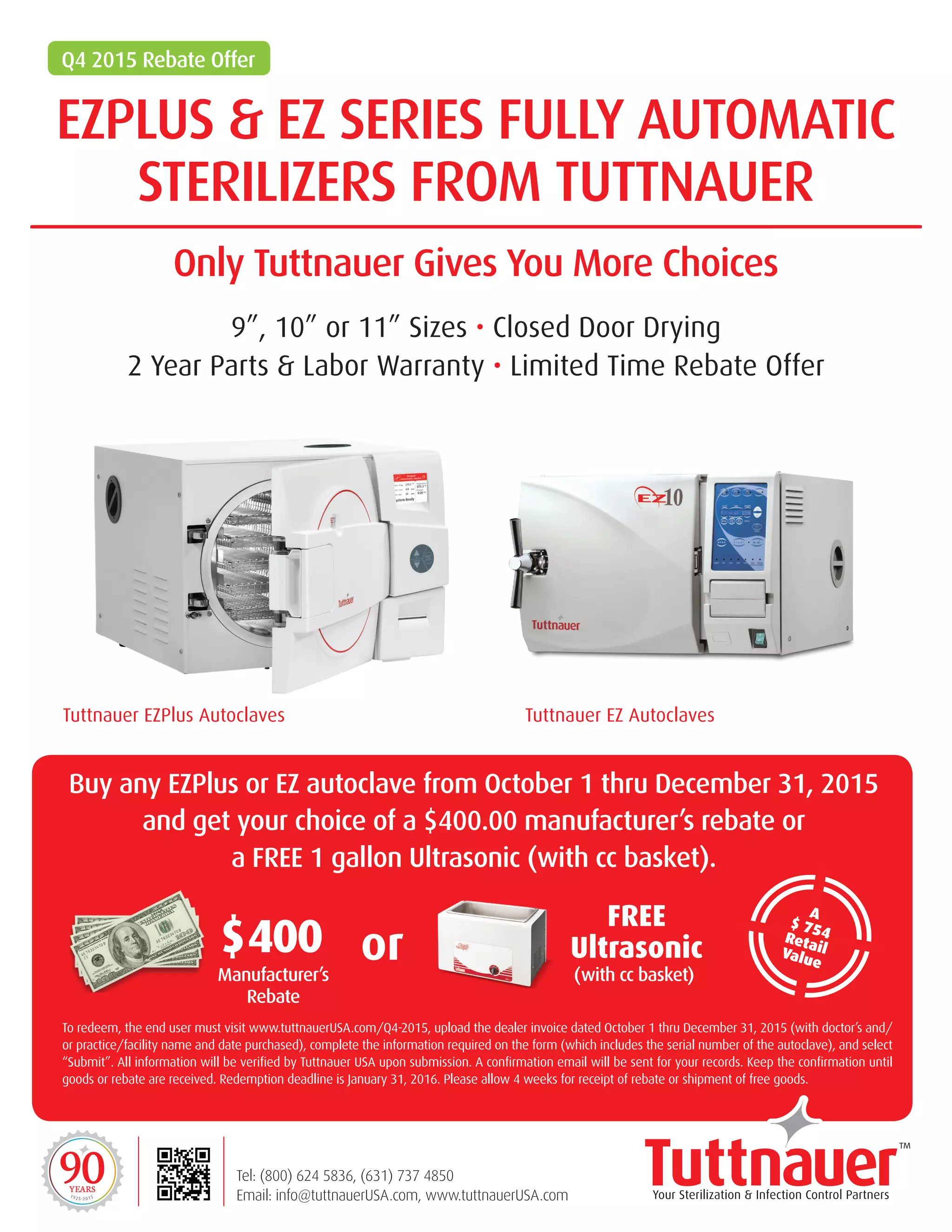 Tuttnauer Ezplus Or Ez Autoclave 2015 Promotion Medical Autoclaves