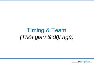 Timing & Team
(Thời gian & đội ngũ)
 