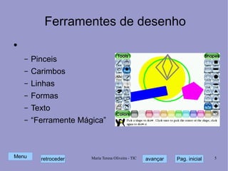 Ferramentes de desenho Pinceis Carimbos Linhas Formas Texto “Ferramente Mágica” 