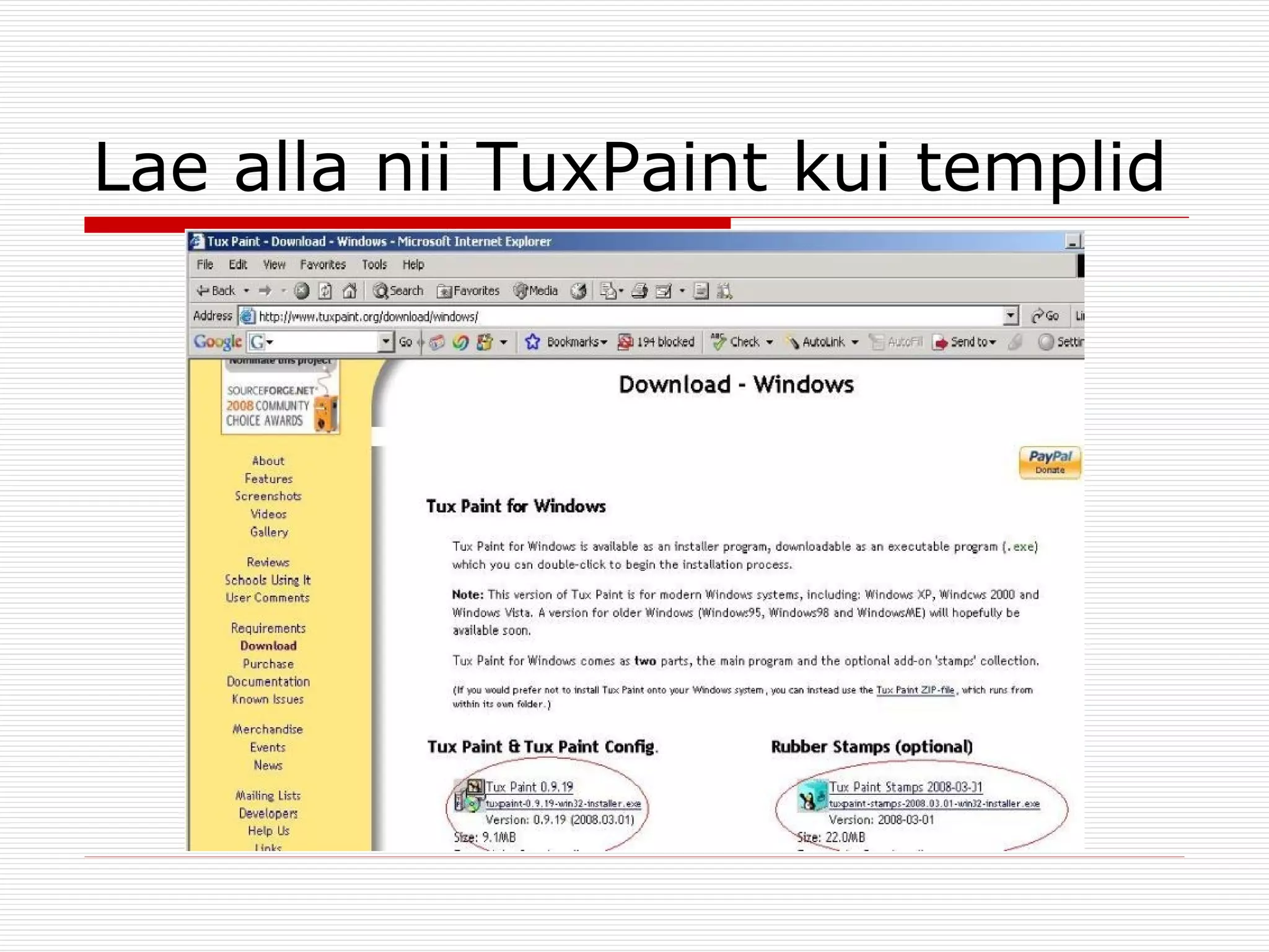 Lae alla nii TuxPaint kui templid 