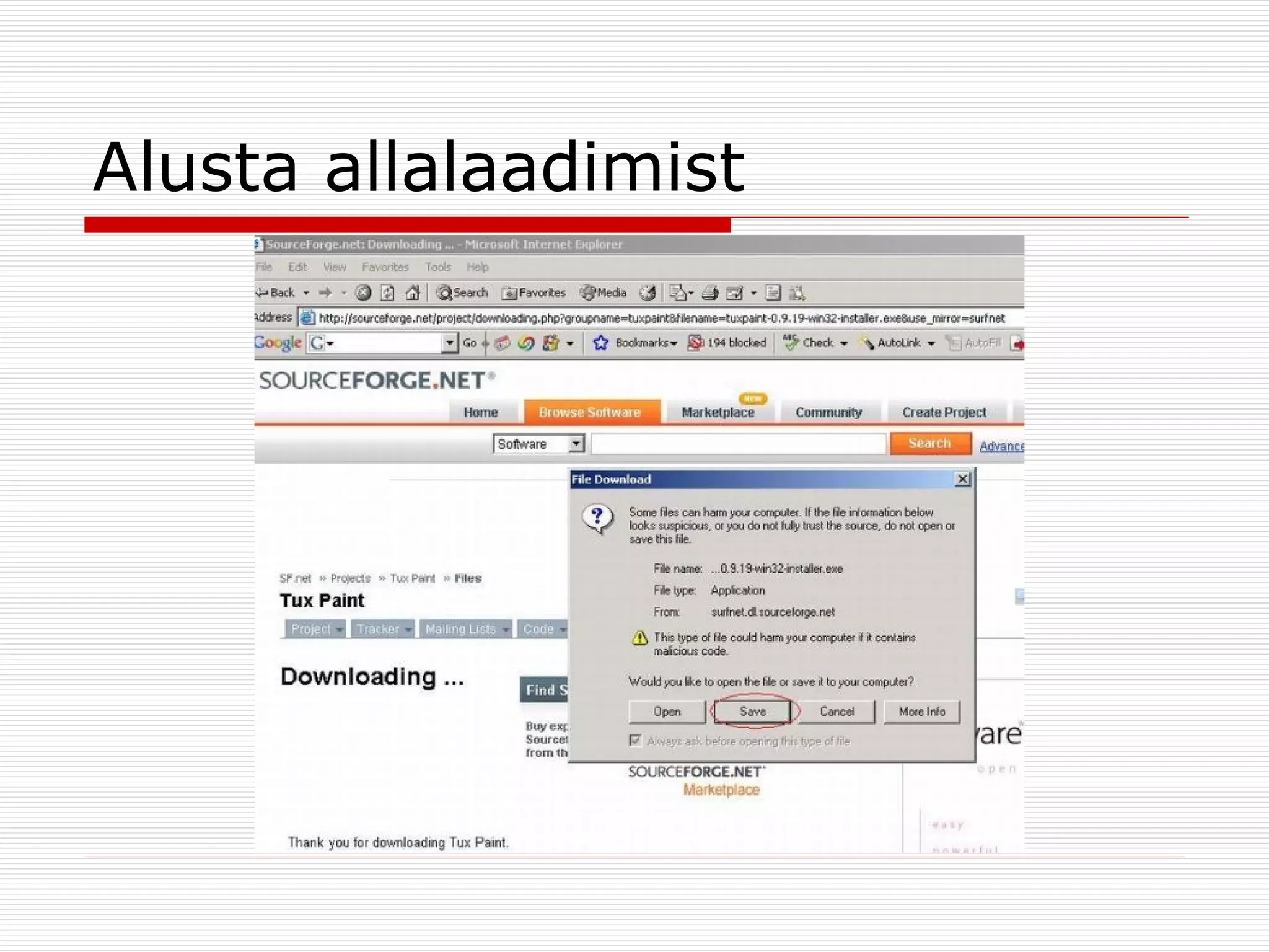 Alusta allalaadimist 