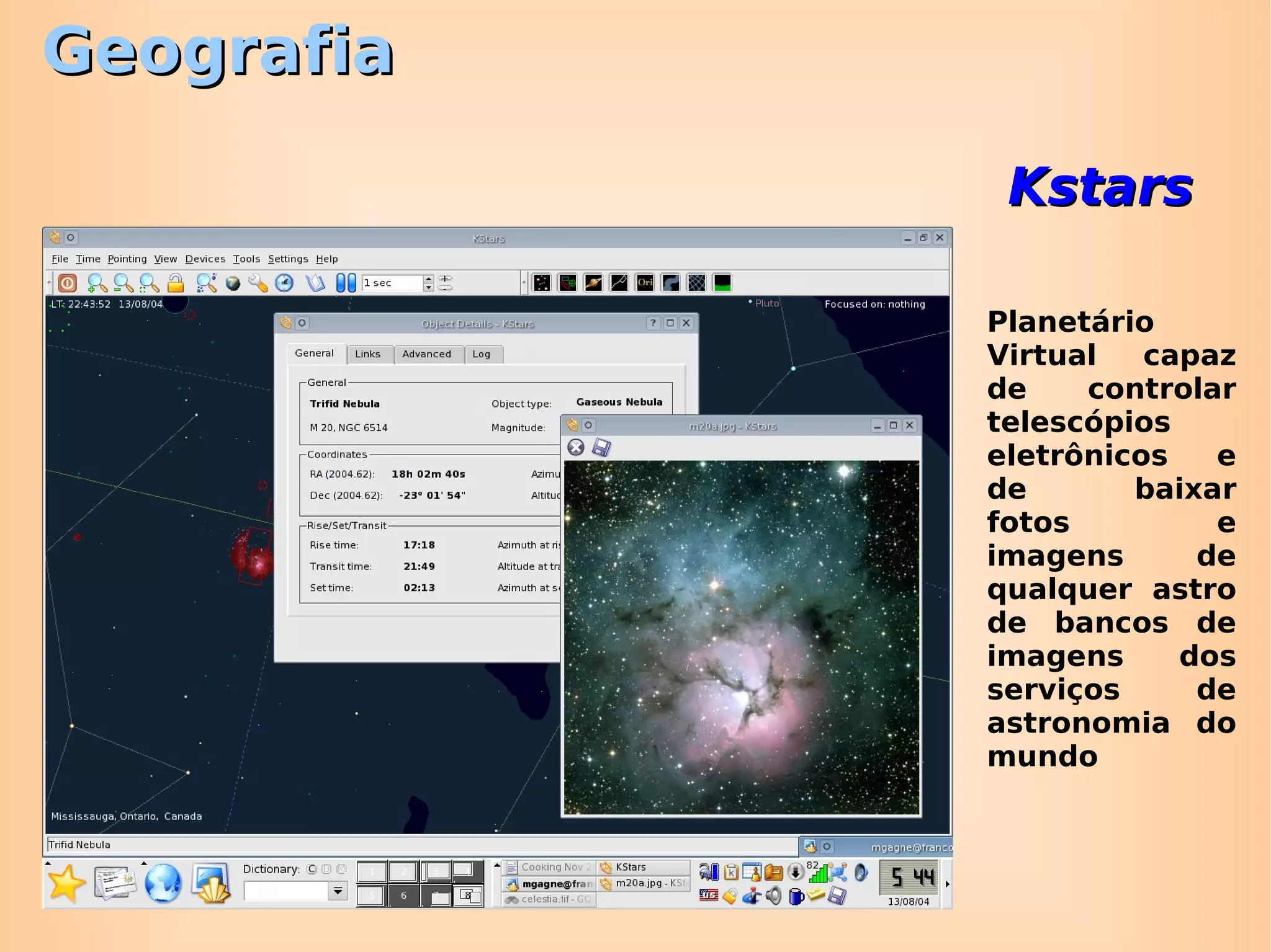 Programa que mostra a hora local, o mapa da Terra, as áreas iluminadas pelo Sol além das áreas escuras Sunclock Geografia 