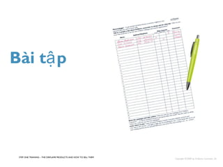 Bài tập 
STEP ONE TRAINING – THE ORIFLAME PRODUCTS AND HOW TO SELL THEM Copyright ©2008 by Oriflame Cosmetics SA 
 